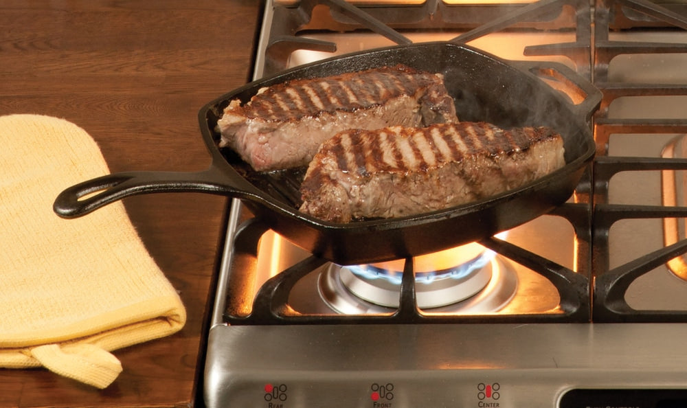 Lodge Seasoned Cast-Iron Grill Pan, 10.5-in (26 cm)