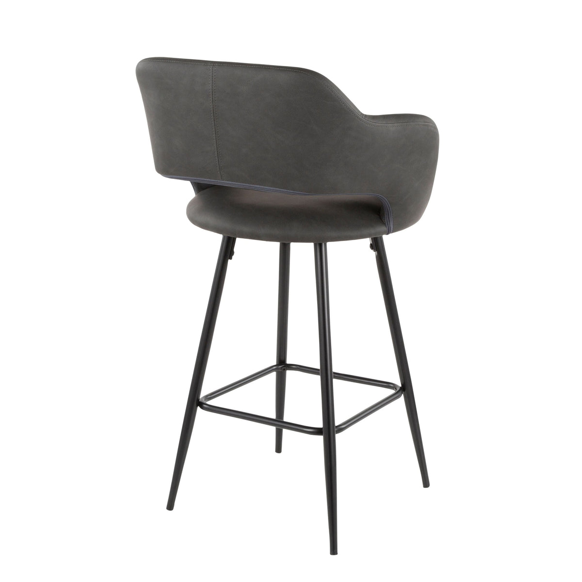 Lumisource Margarite Fixed-Height Counter Stool, Black, 25-in, 2-pc
