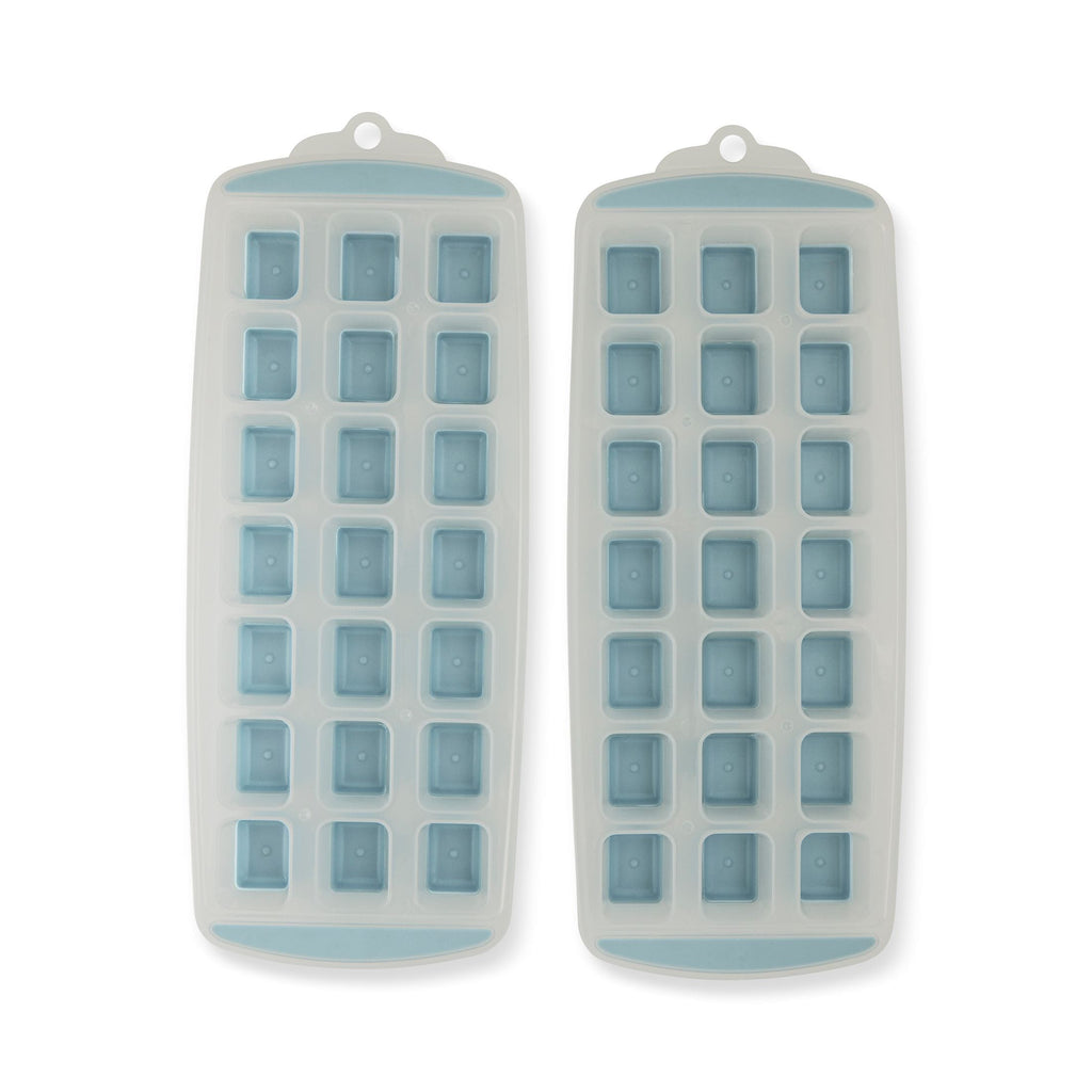 Manna Easy Release Pop-Out Square Ice Cube Trays, Blue, 2-pk, Dishwasher Safe
