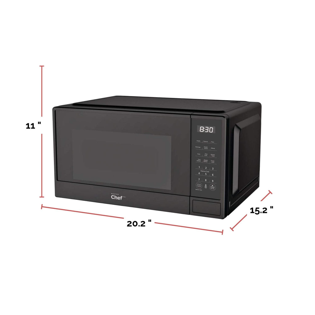 MasterChef Matte Microwave, Black, 1.1-cu-ft