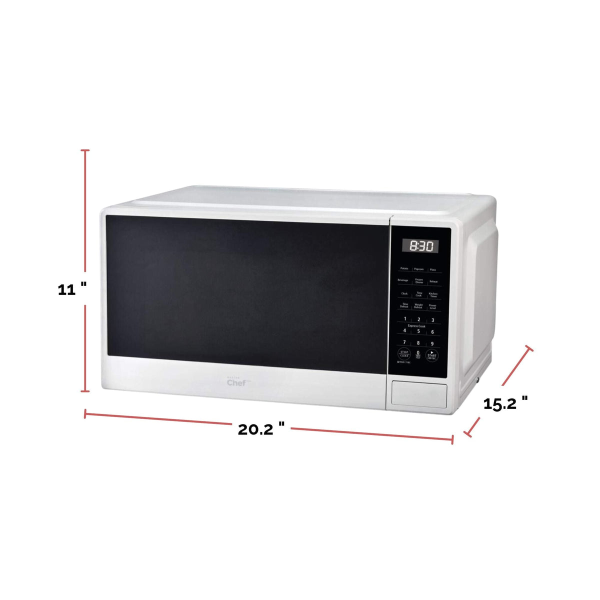 MasterChef Matte Microwave, White, 1.1-cu-ft