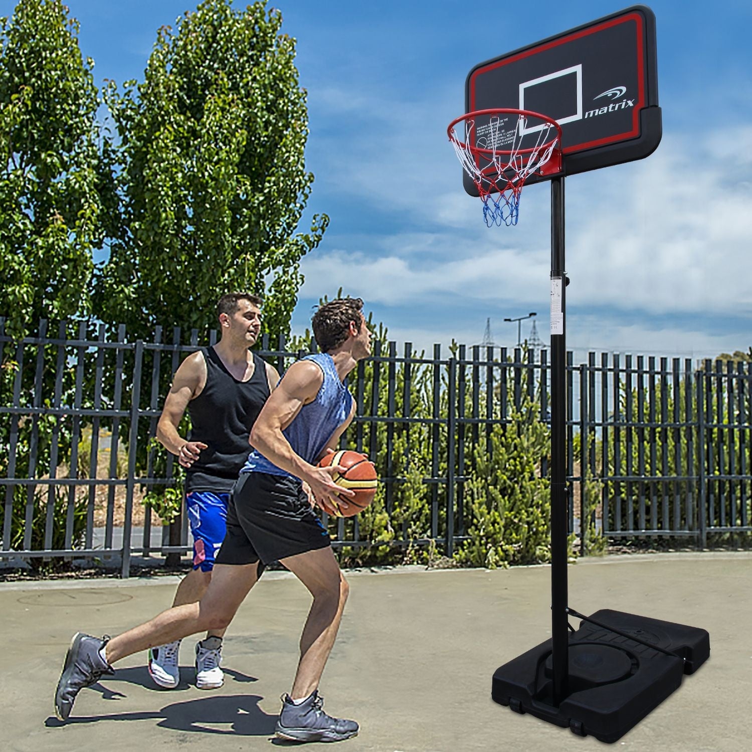 Matrix Classical Portable Adjustable Basketball System, 44-in