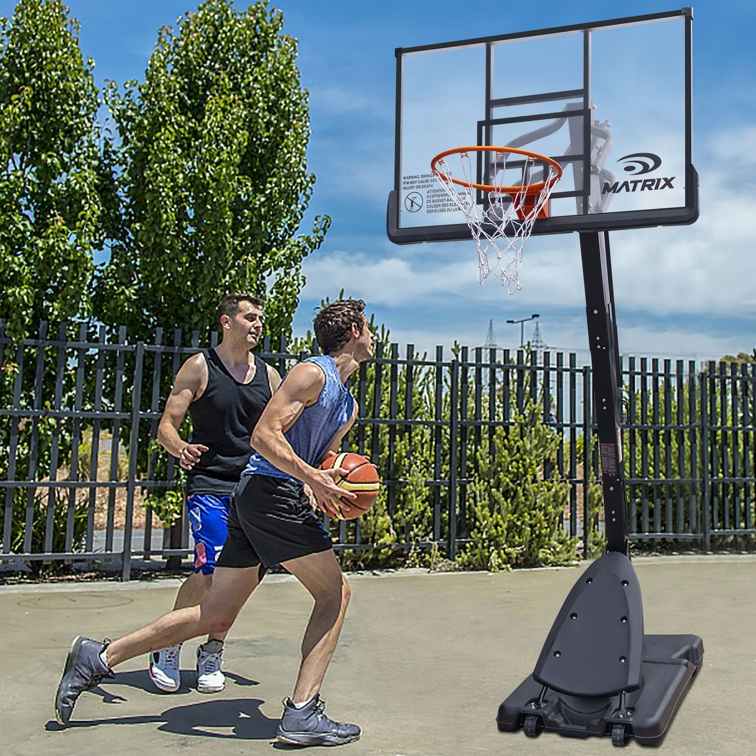MATRIX Portable Adjustable Basketball System, 54-in