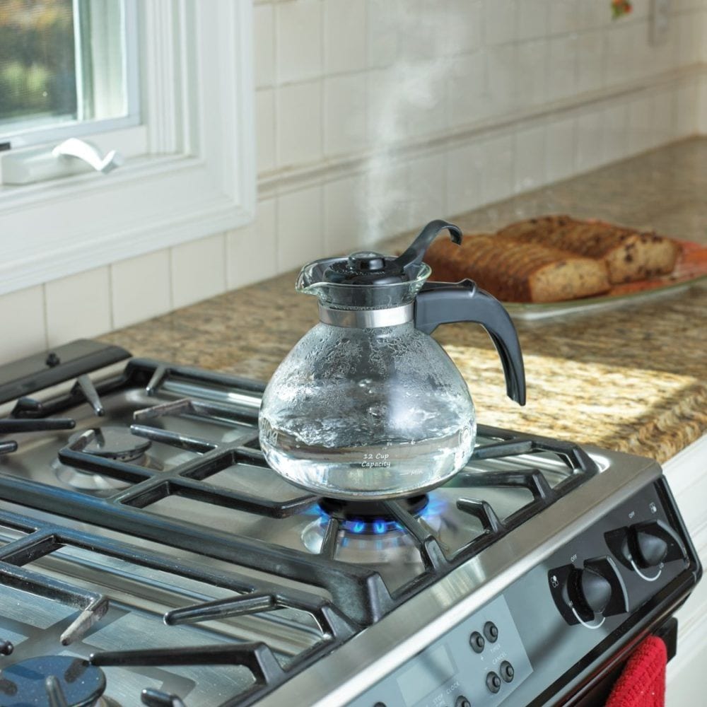 Medelco 1.4L Glass Whistling Stovetop Kettle, Dishwasher Safe