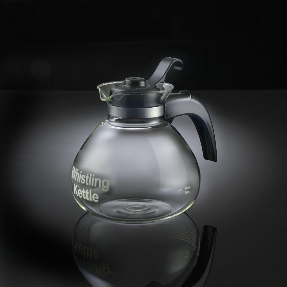 Medelco 1.4L Glass Whistling Stovetop Kettle, Dishwasher Safe