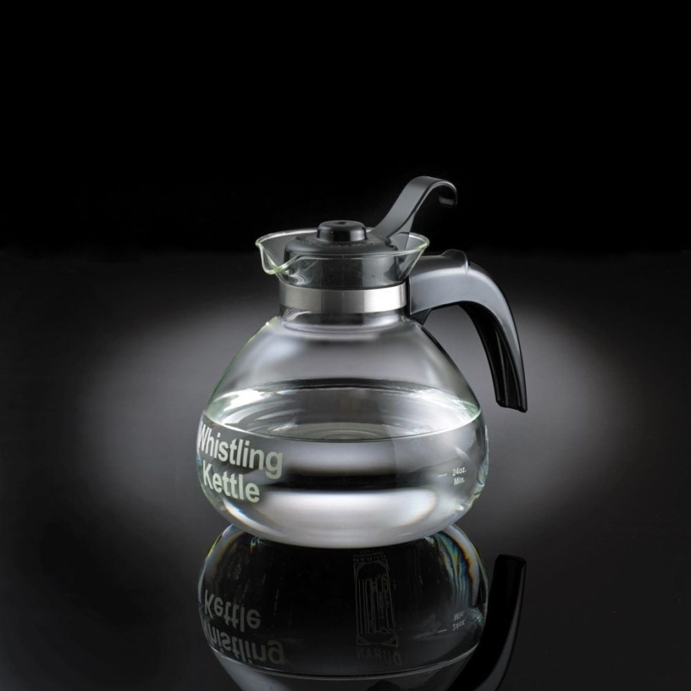 Medelco 1.4L Glass Whistling Stovetop Kettle, Dishwasher Safe