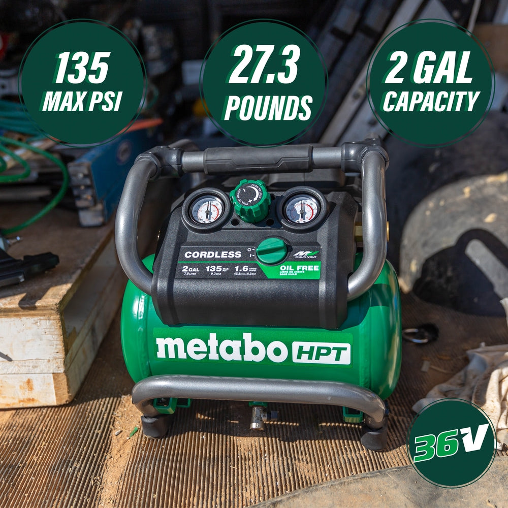 Metabo HPT 36V Cordless Air Compressor, 2-Gal
