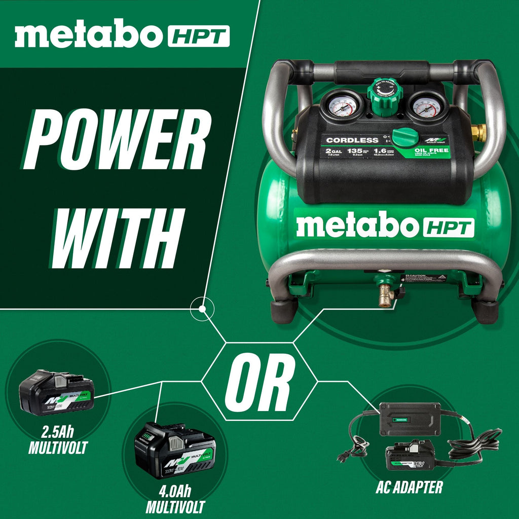 Metabo HPT 36V Cordless Air Compressor, 2-Gal