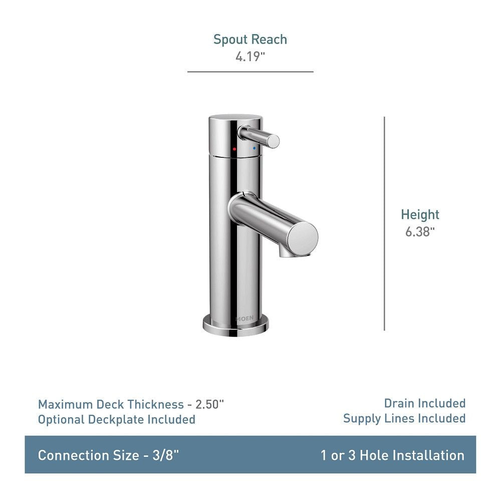 Moen Align Single Handle High Arc Single Hole Bathroom Sink Faucet, Brushed Nickel