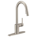 Moen Align Single Handle Modern Pull Down Sprayer Kitchen Faucet with Reflex & Power Clean, Stainless Steel