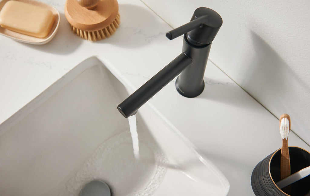 Moen Arlys Single Handle Bathroom Faucet, Matte Black