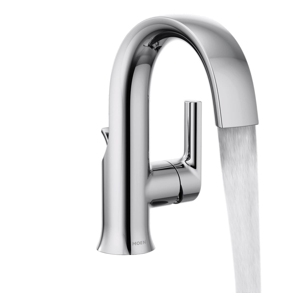 Moen Doux Single Handle High Arc Bathroom Sink Faucet, Chrome