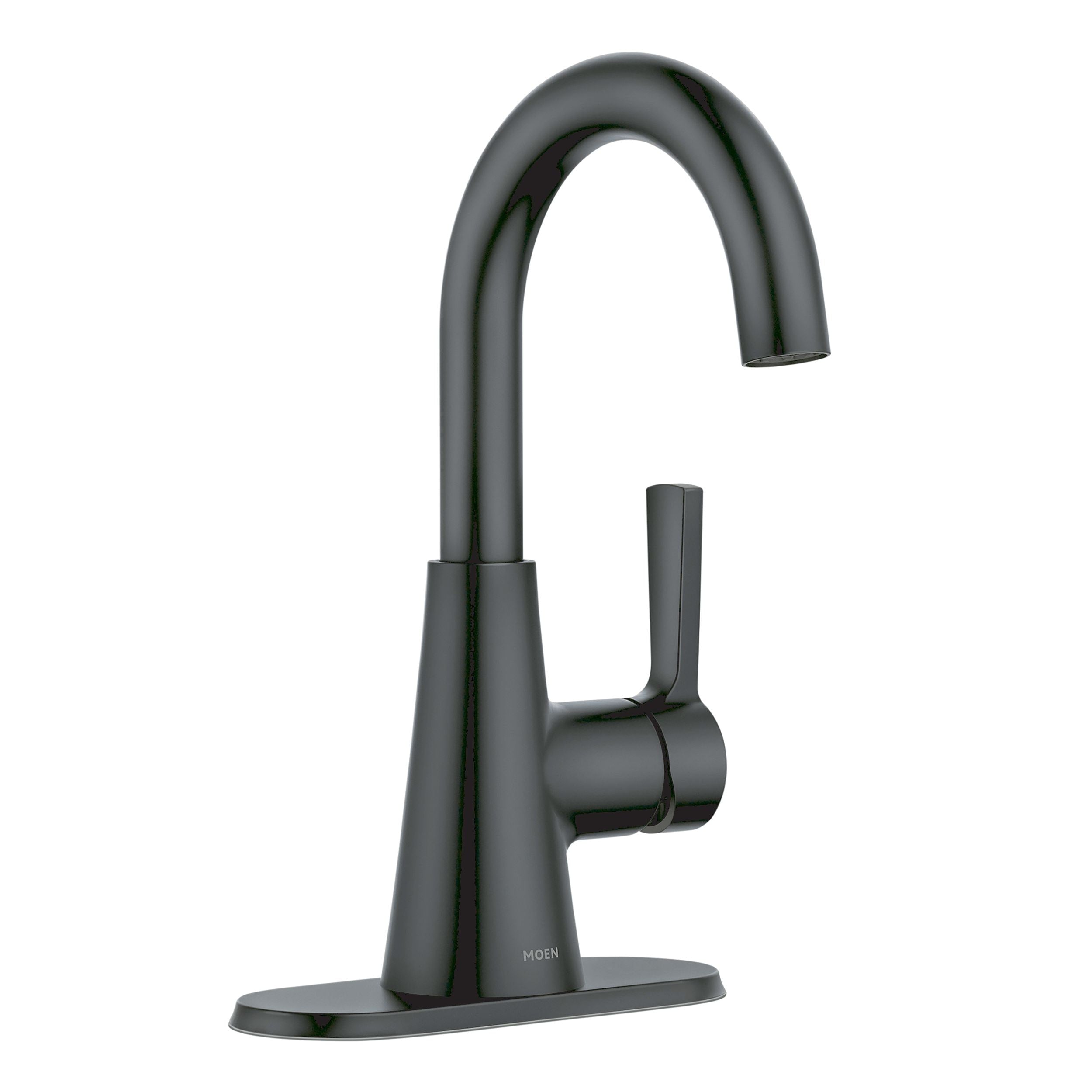 Moen Mikah Single Handle Bathroom Faucet, Matte Black