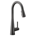 Moen Sleek Single Handle High Arc Pull Down Sprayer Kitchen Faucet with Power Boost, Matte Black