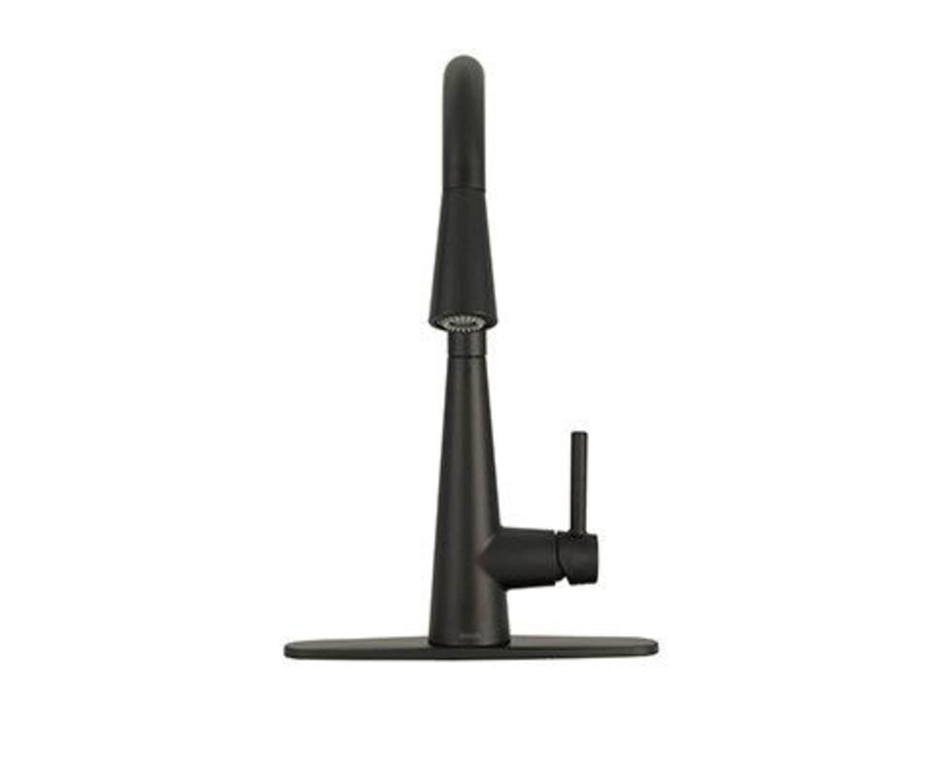 Moen Sleek Single Handle High Arc Pull Down Sprayer Kitchen Faucet with Power Boost, Matte Black