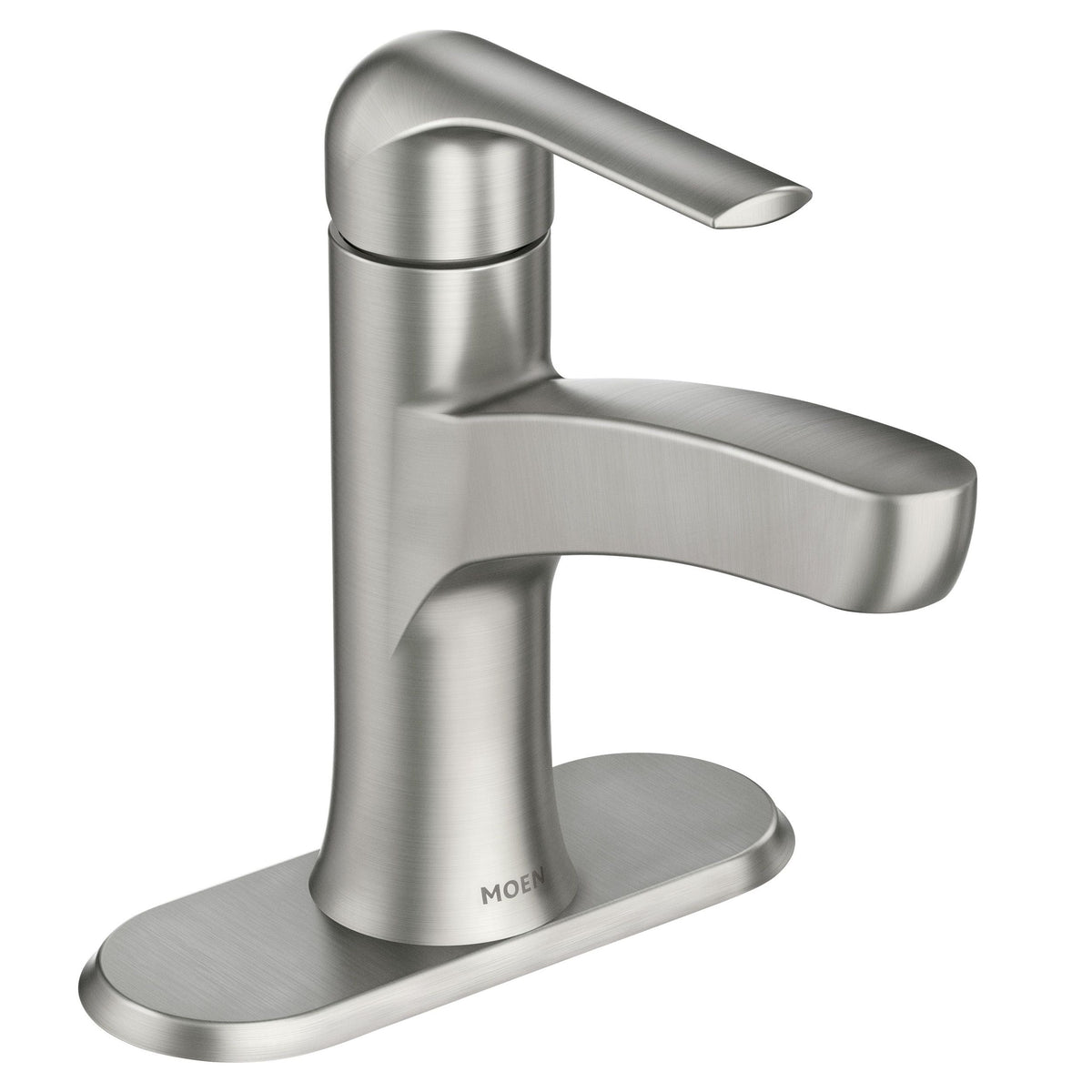 Moen Tilson Single-Handle Brushed Nickel Bathroom Lavatory/Bathroom Sink Faucet with Spot Resist