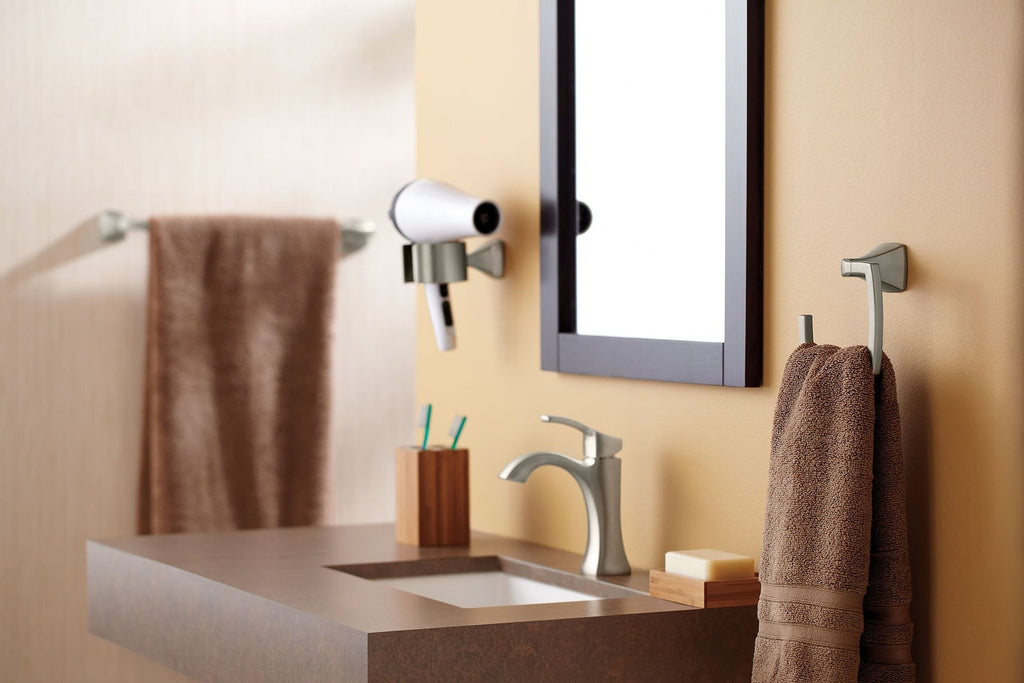 Moen Voss Single Handle High Arc Single Hole Bathroom Sink Faucet, Brushed Nickel