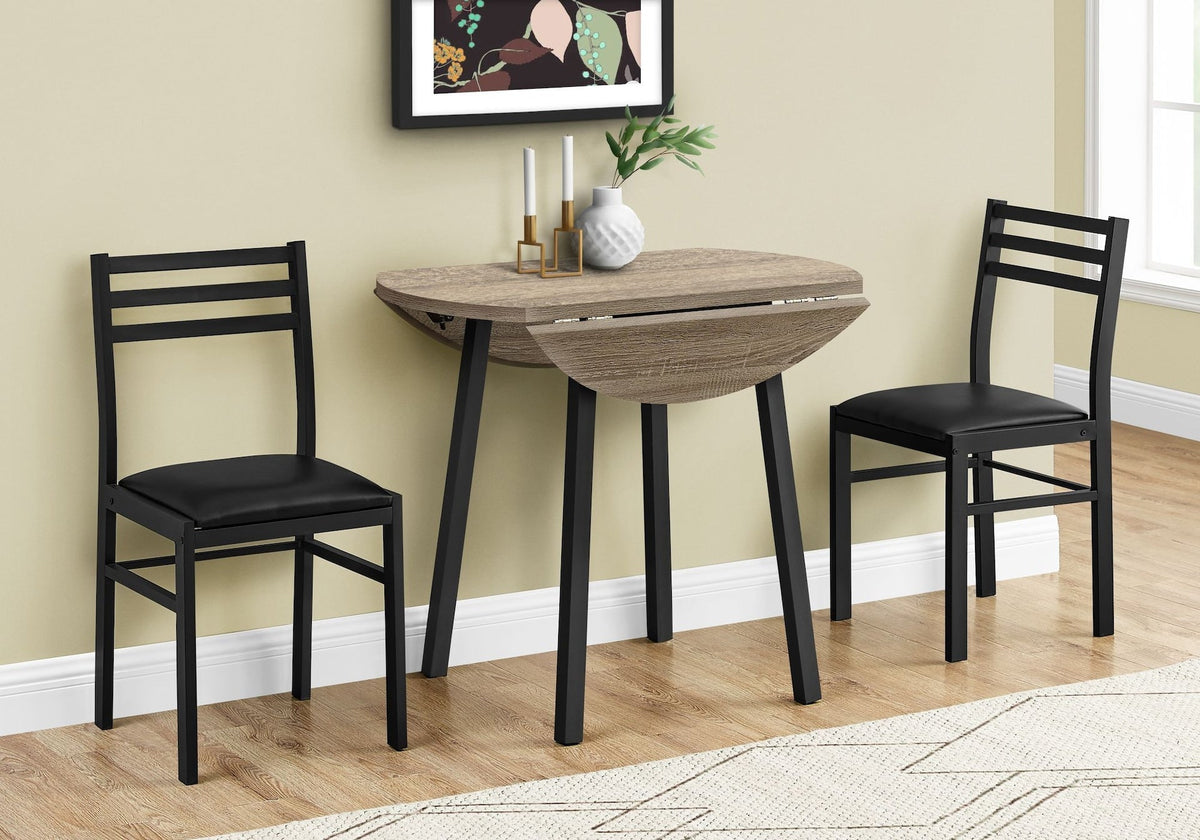 Monarch Specialties Dining Set, Taupe, 3-pc