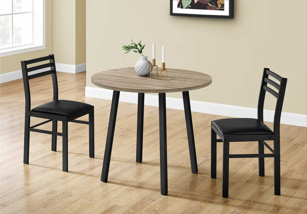 Monarch Specialties Dining Set, Taupe, 3-pc