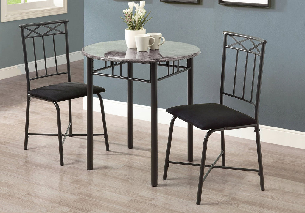 Monarch Transitional Dining Set, Grey, 3-pcs