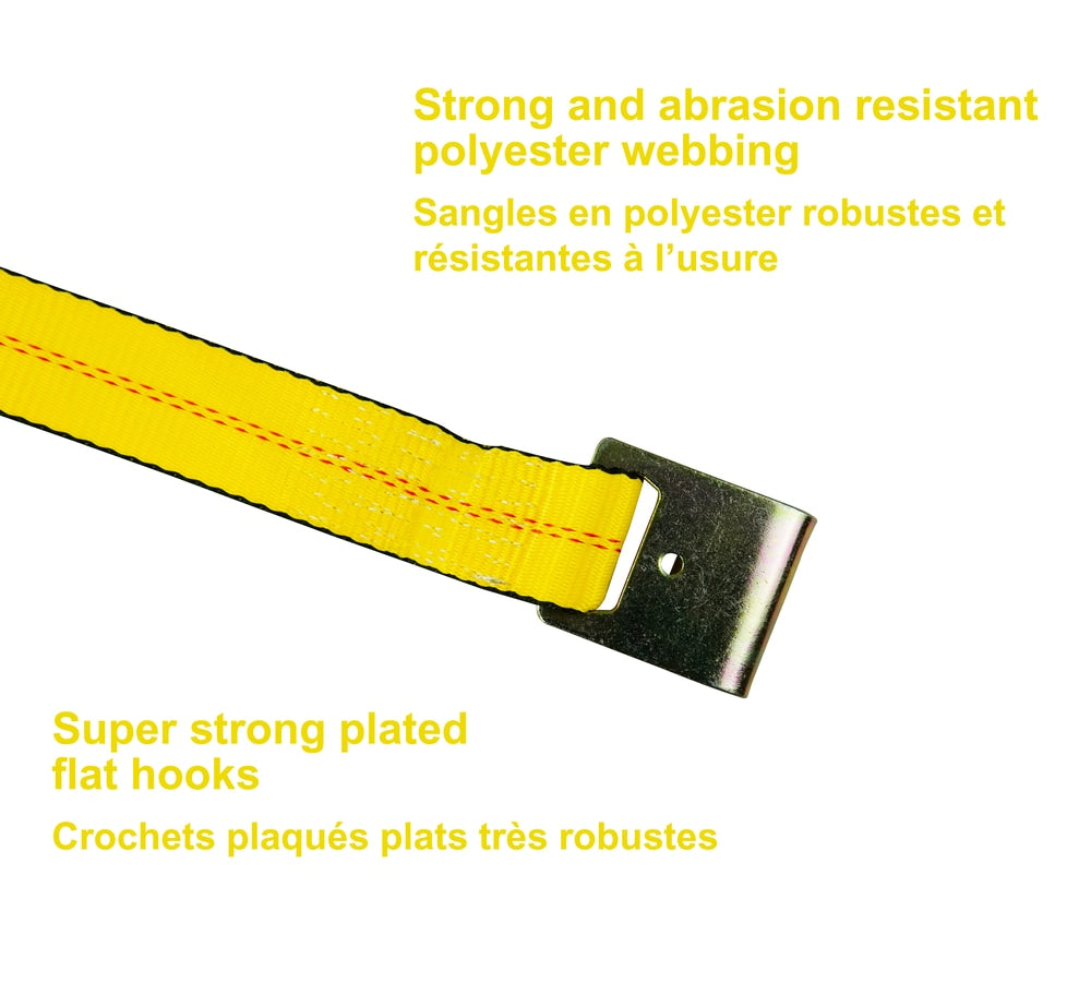 MotoMaster 10,000-lb Commercial Ratchet Tie Down Strap, with Flat Hook, 2-in x 27-ft