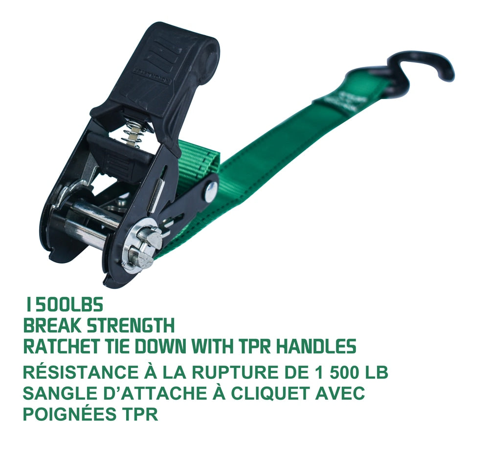 MotoMaster 1,500-lb Padded Ratchet Tie Down Straps, Weatherproof, 1-in x 6-ft, 2-pk