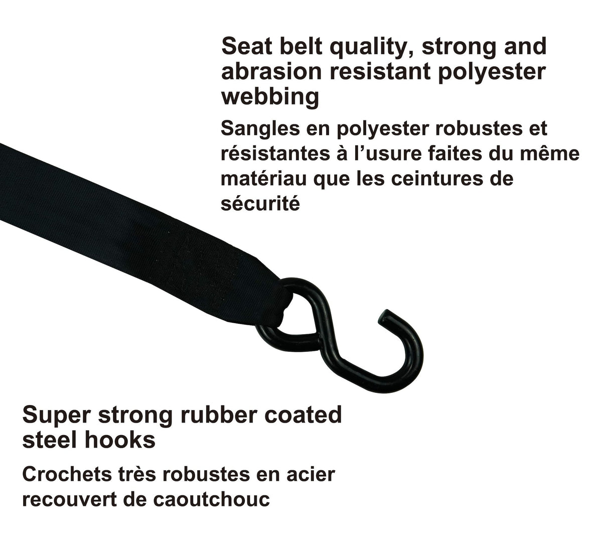 MotoMaster 3,300-lb Retractable Transom Tie Down Strap, 2-in x 43-in, 2-pk