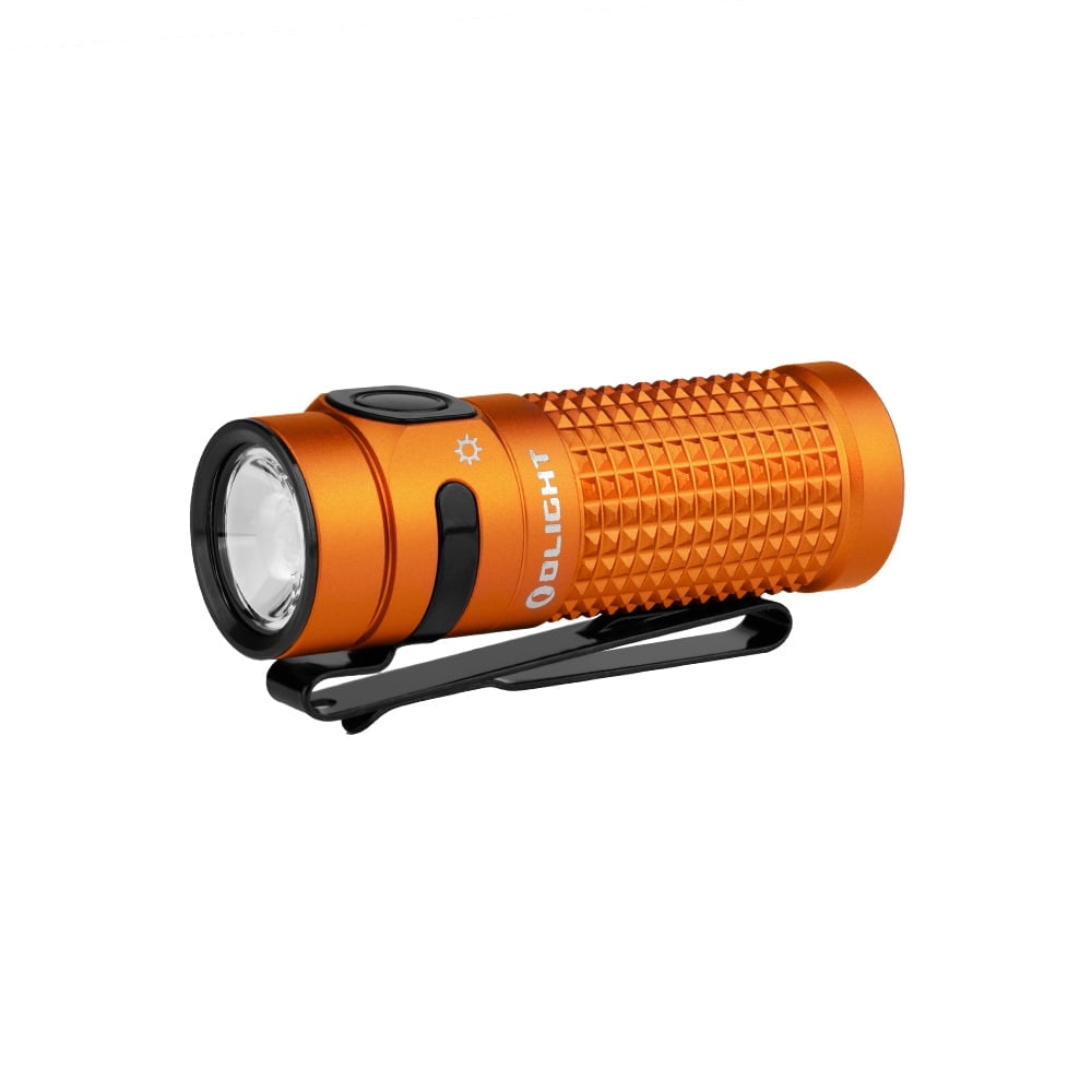 Baton4 Premium Edition EDC Flashlights 1300 Lumens with Type-C Charging Box, Powered by Battery, Small Bright Light IPX8 Waterproof for Emergencies, Outdoors (Orange)