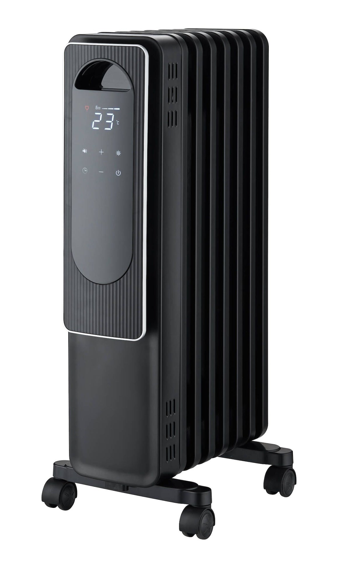 NOMA Digital Electric Oil-Filled Radiator Heater with Remote Control, 1500W, Black