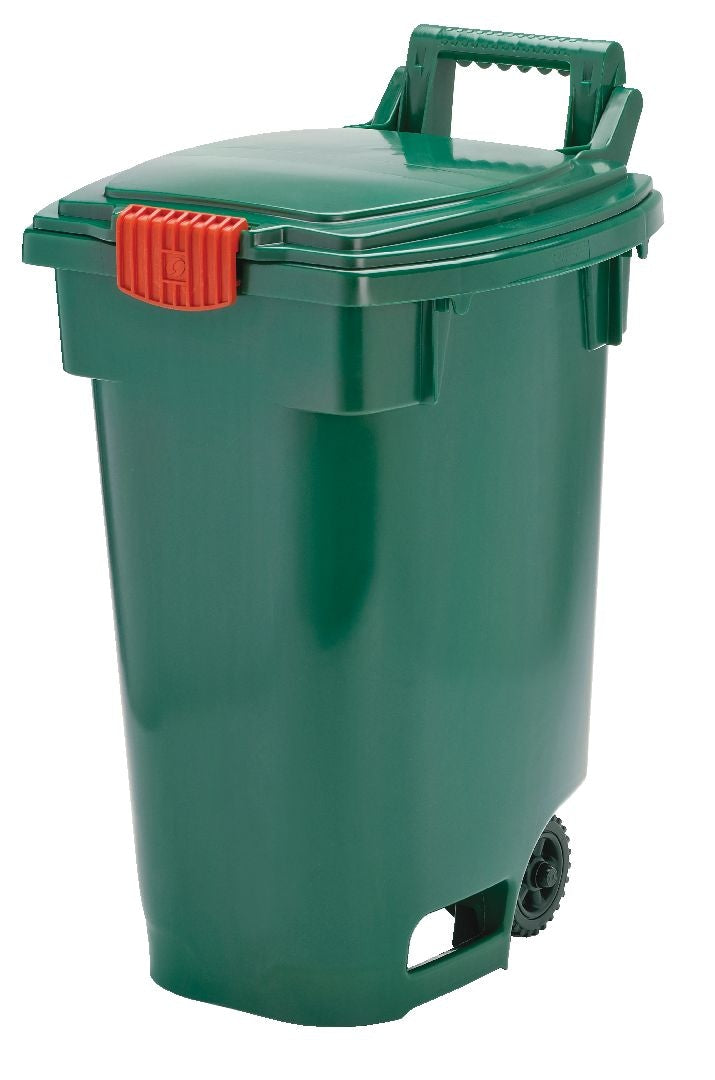 Orbis Plastic Wheeled Compost Bin/Multi-Use Storage Cart, Green, 45 L