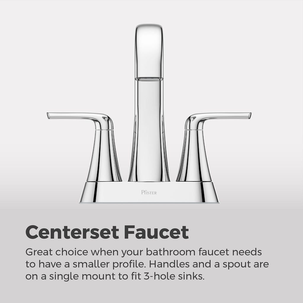 Pfister Raya 4-in Chrome Centerset Bathroom Sink Faucet