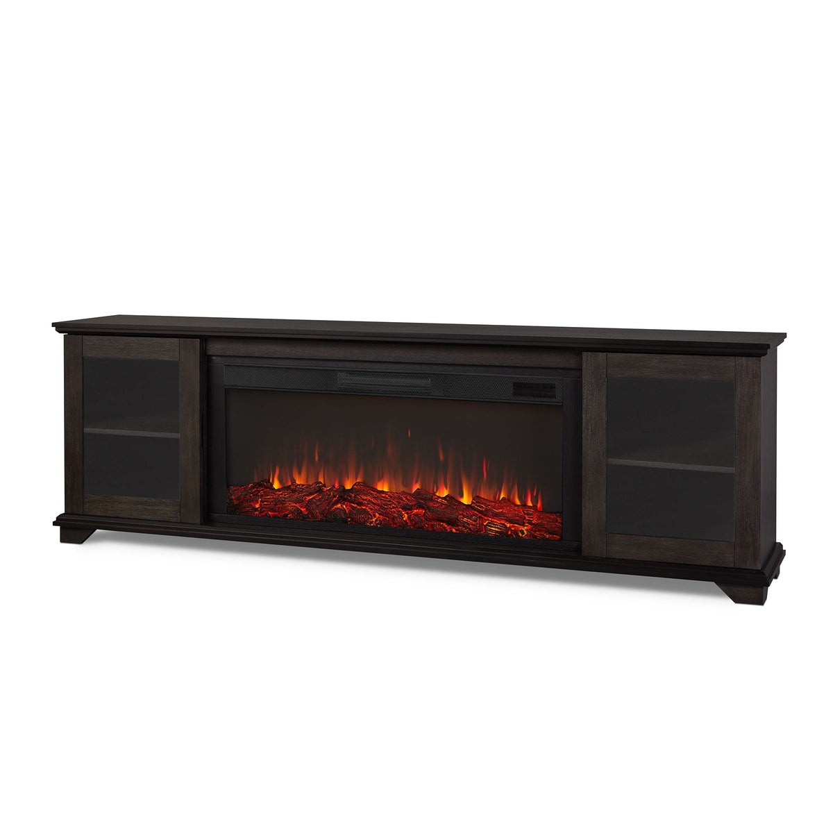 Real Flame Benjamin Landscape Electric Fireplace TV Stand, 81-in, 1500W, Includes Remote Control, Weathered Wood