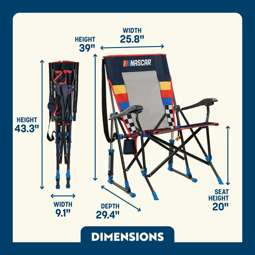 GCI Outdoor Roadtrip Rocker Bundle - NASCAR Blue