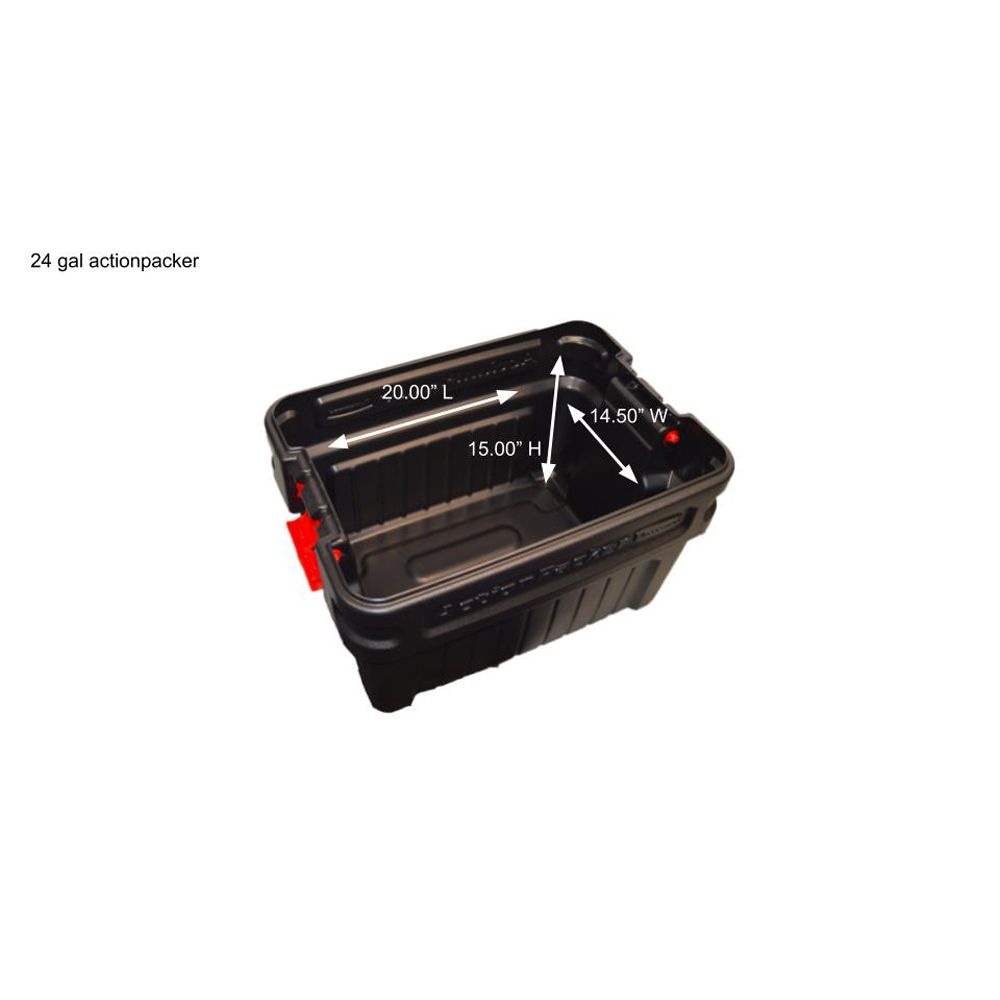 Rubbermaid Action Packer Plastic Lockable Storage Container, Stackable & Recyclable, 90.8-L