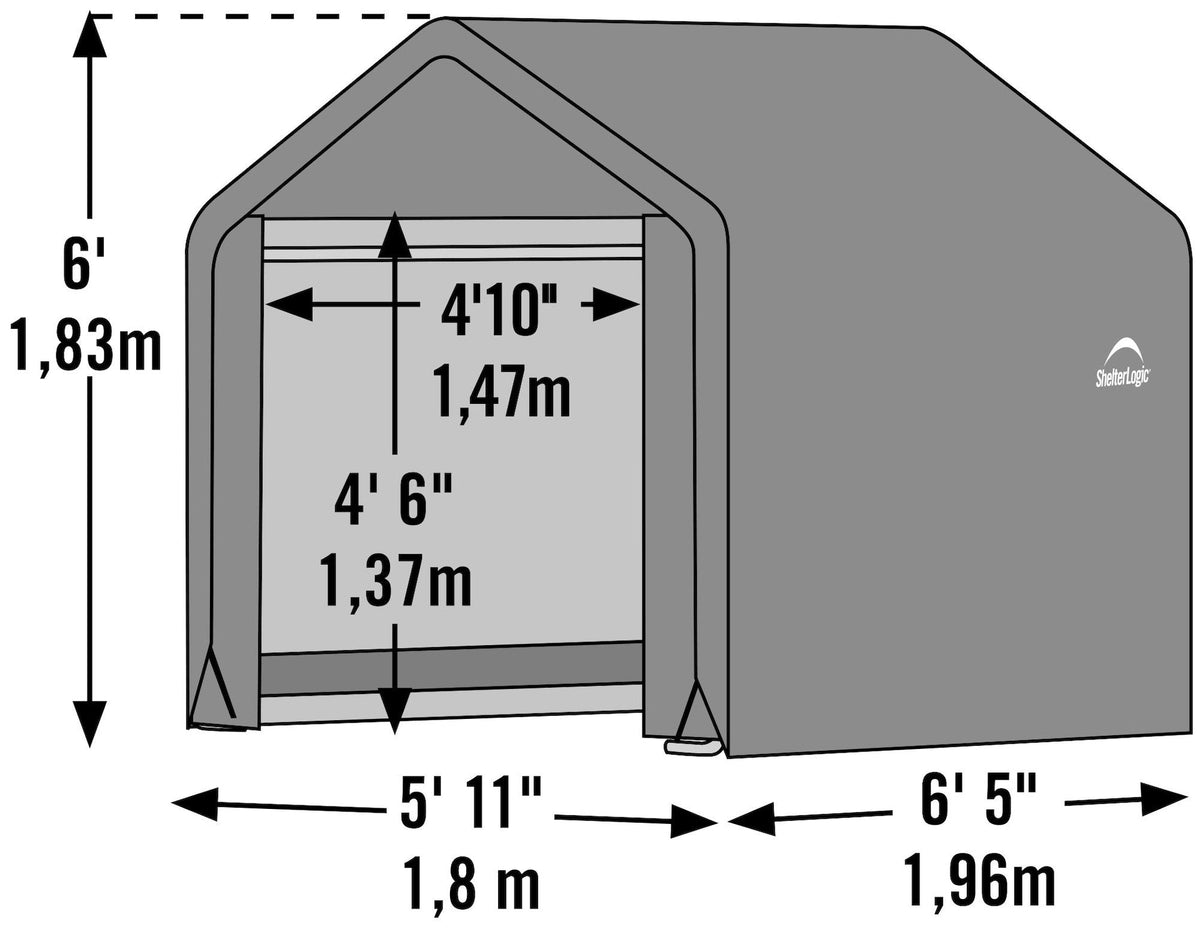 ShelterLogic Waterproof Shed-In-A-Box withUV Protection, 6 x 6 x 6-ft