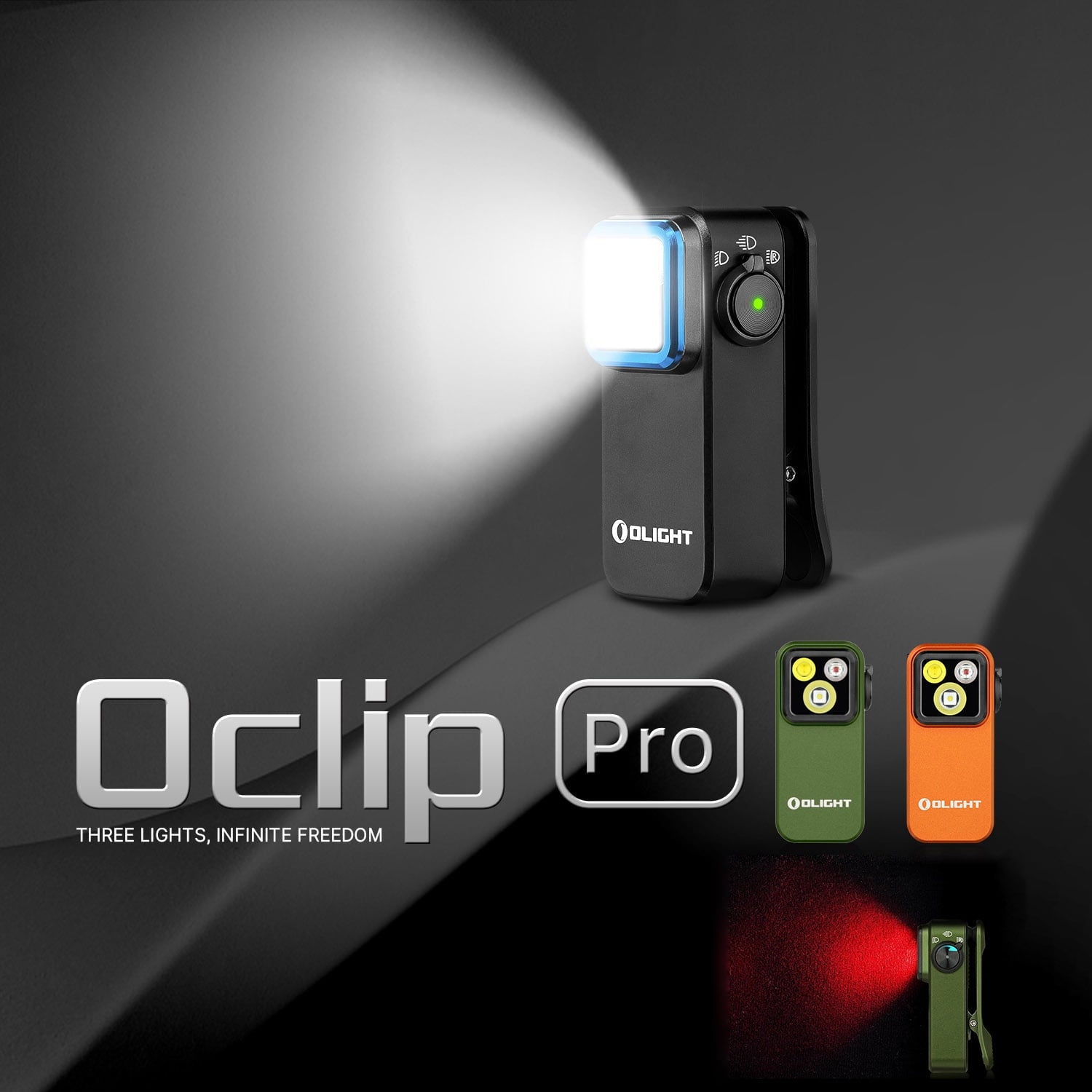 Oclip Pro EDC Flashlight Clip-on Light, Rechargeable 500 Lumens with Three Lighting Solutions Type-C Charging, Magnetic Flash Lights for Signaling, Cycling, Outdoor or Indoor Use(Black)