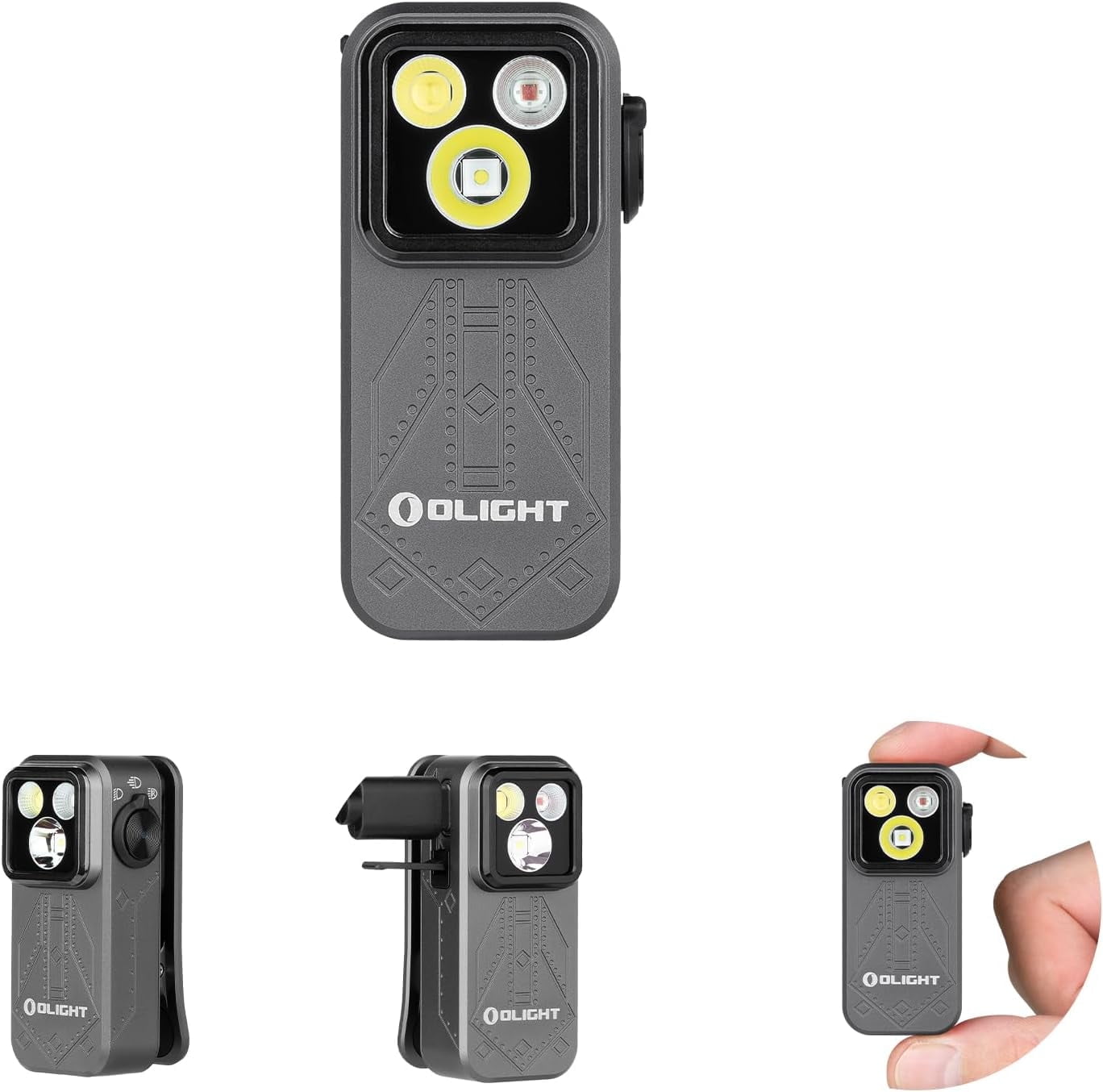 Oclip Pro EDC Flashlight Clip-on Light, Rechargeable 500 Lumens with Three Lighting Solutions Type-C Charging, Magnetic Flash Lights for Signaling, Cycling, Outdoor or Indoor Use(Black)