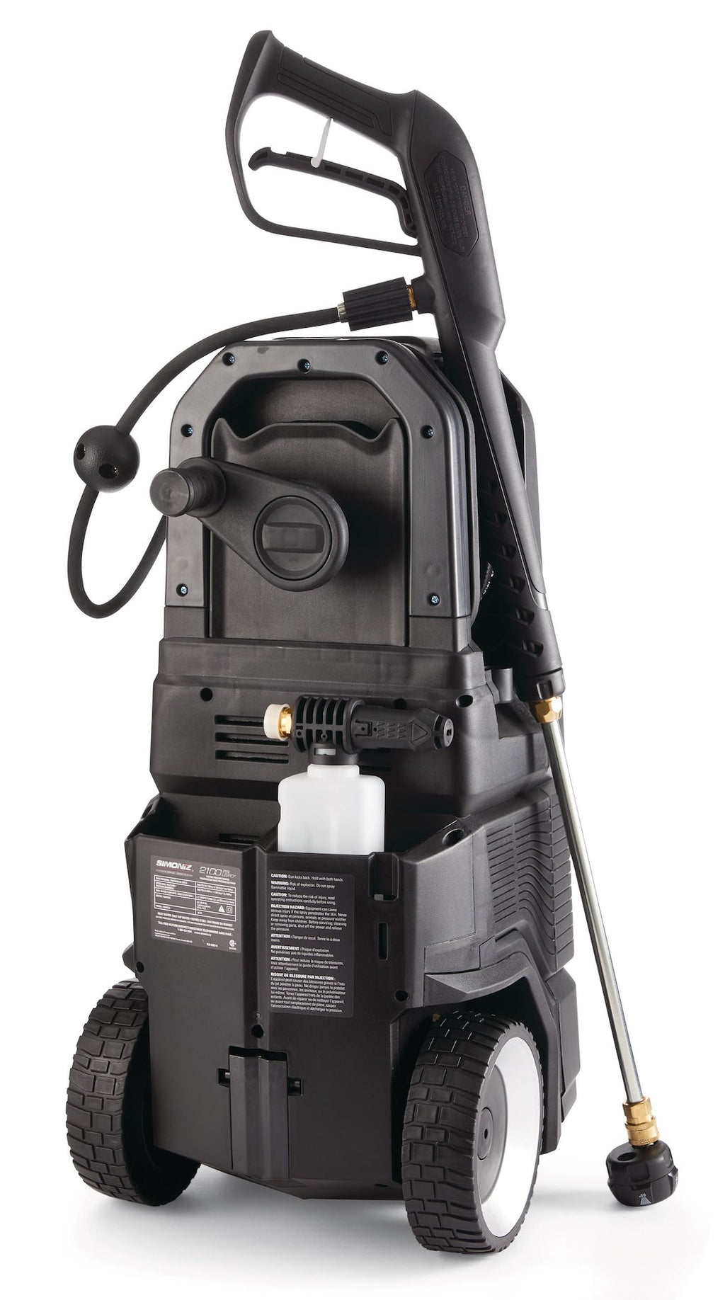 Simoniz Platinum 2100 PSI 1.5 GPM Corded Cold Water Wheeled Brushed Electric Pressure Washer with Foam Blaster