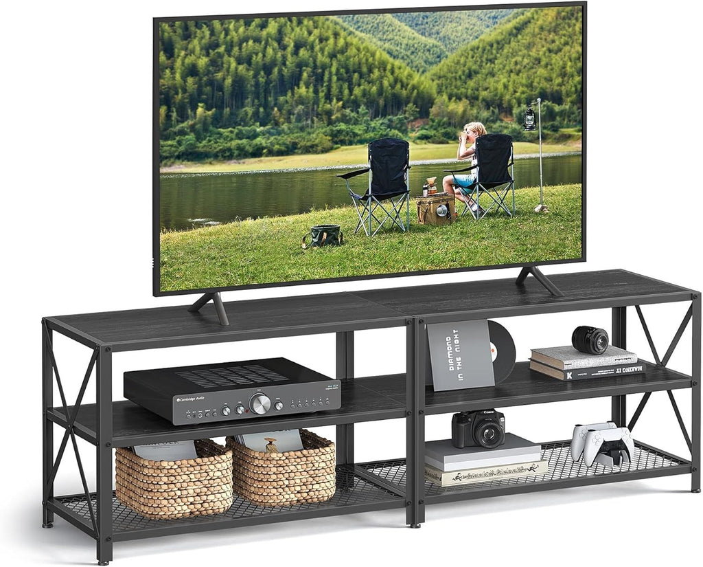 Songmics Home 70-in 3-Tier Industrial Black TV Stand