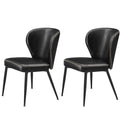 Songmics Home Mid-Century Modern Black Dining Chairs Set, 2-pk