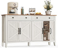 Songmics Home Rustic White/Honey Brown Buffet Cabinet