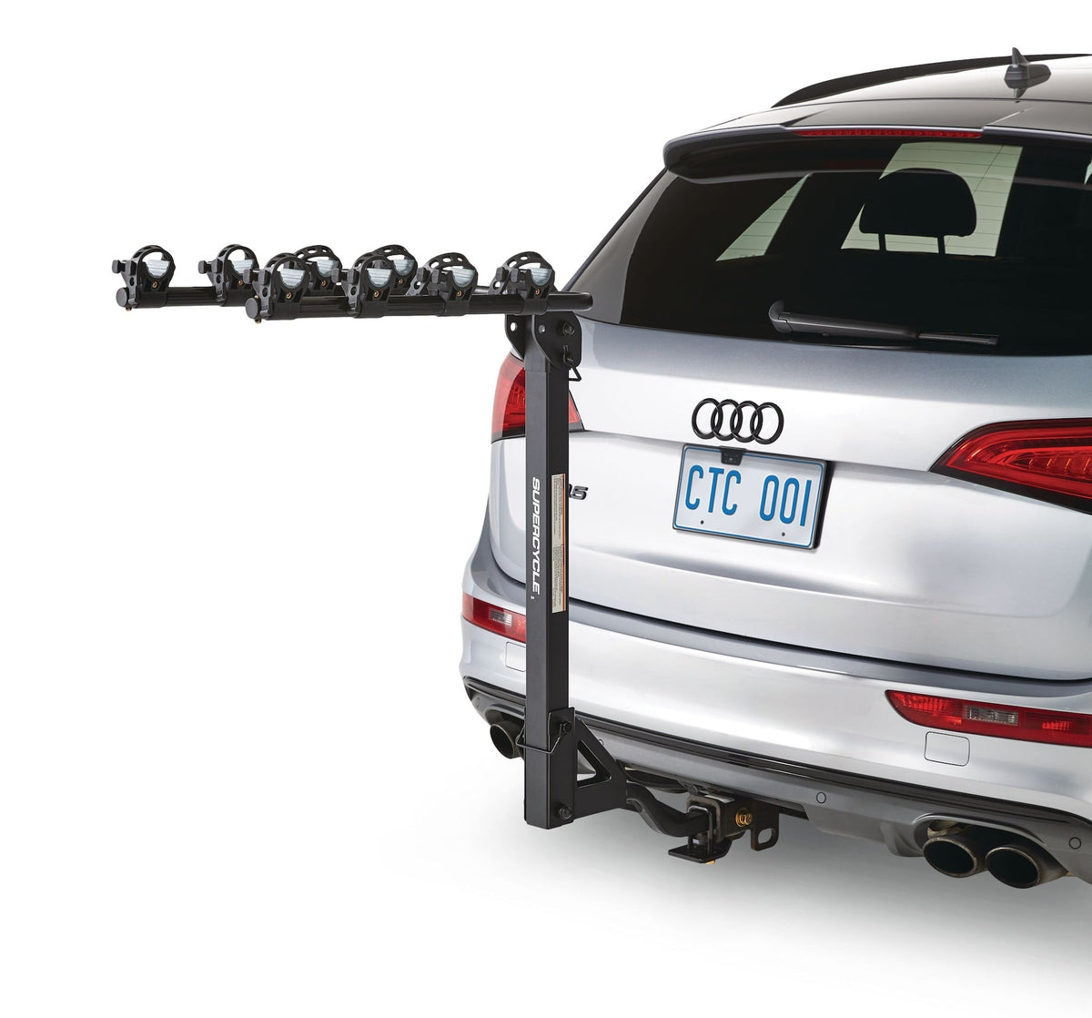Supercycle Dual Arm Hitch Mounted Hanging Bike Carrier, 4-Bikes