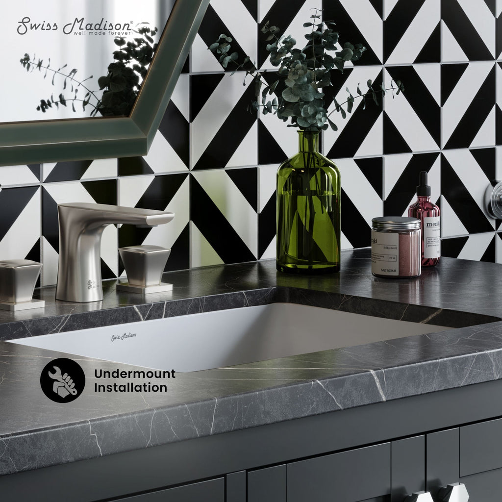 Swiss Madison Plaisir Rectangular Undermount Bathroom Sink, 21-in