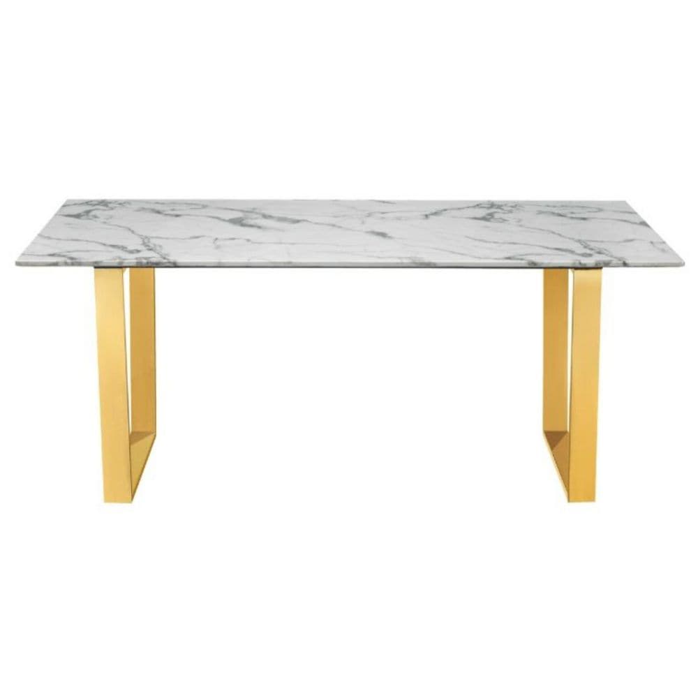 Take Me Home Rectangle Faux Marble Dining Table