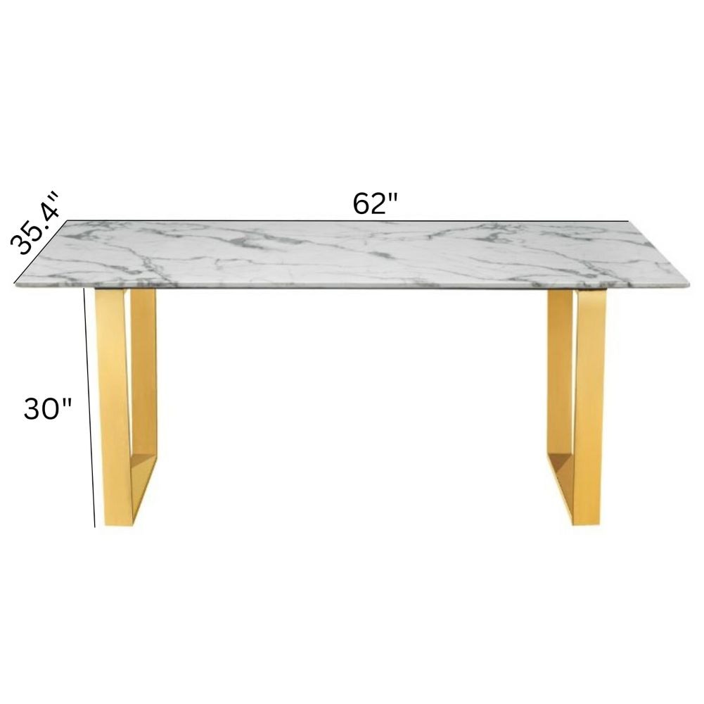 Take Me Home Rectangle Faux Marble Dining Table