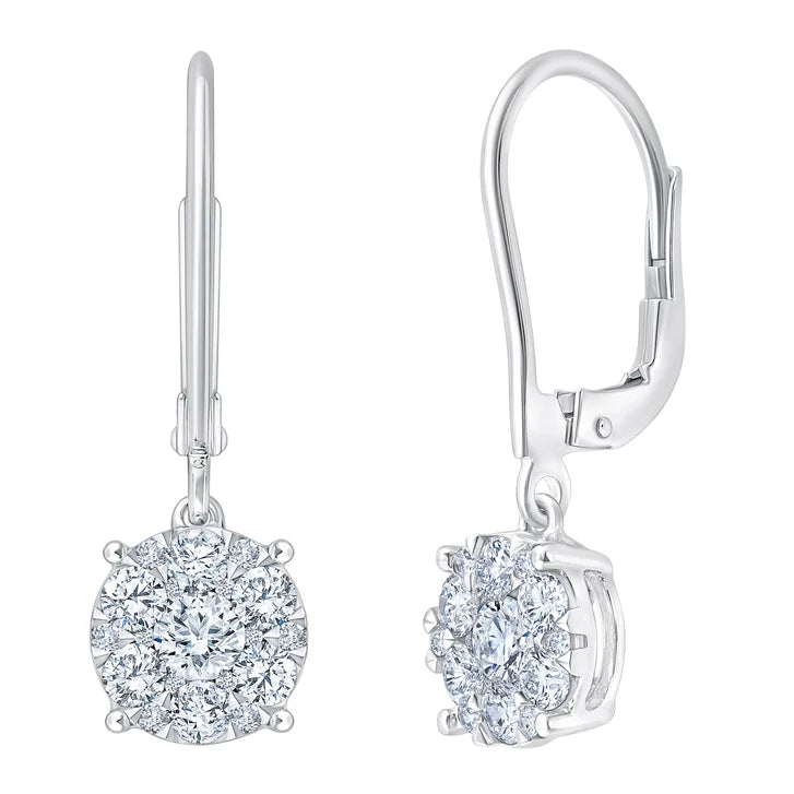 Teardrop Shaped Round Brilliant Diamond Earrings (0.32 ctw)