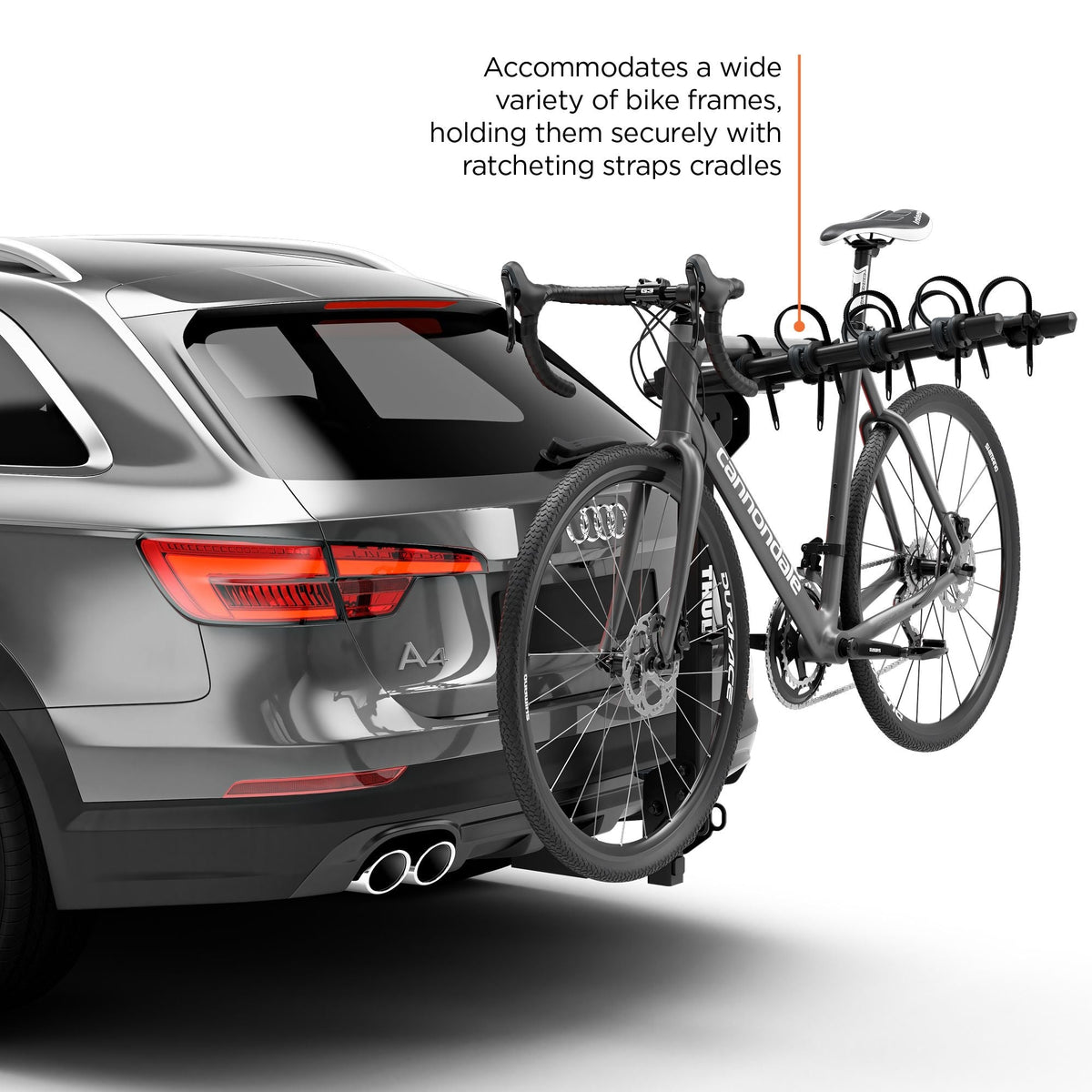 Thule Trailway 4-Bike Hitch Mount Bike Rack, Fits 1-1/4, 2-in Receiver, Black