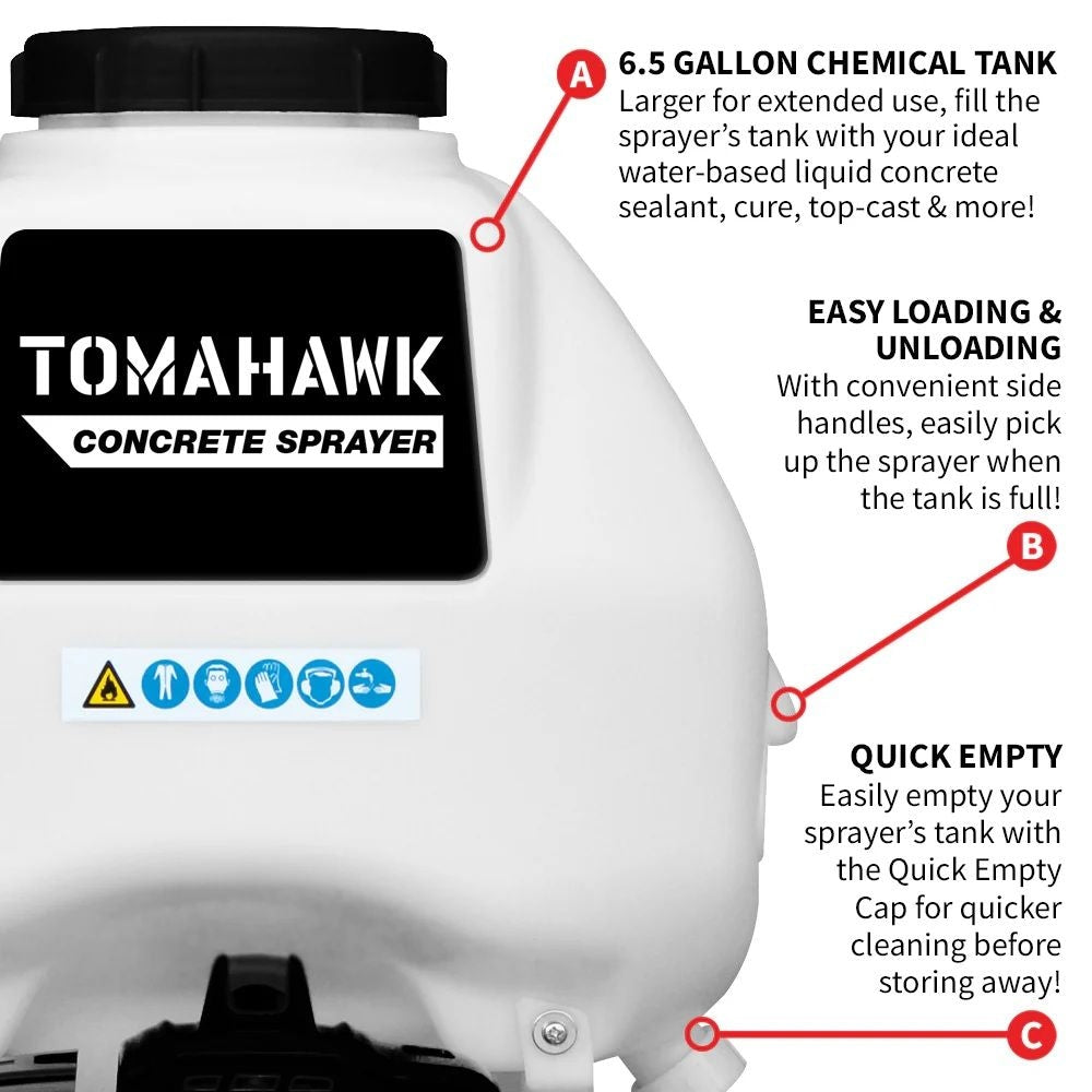 Tomahawk Power TCS6.5 Concrete Backpack Sprayer, 450 PSI