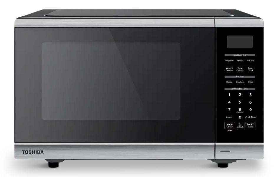 Toshiba Countertop Microwave, 1100 W, Stainless Steel Smart Sensor, 1.3-cu-ft