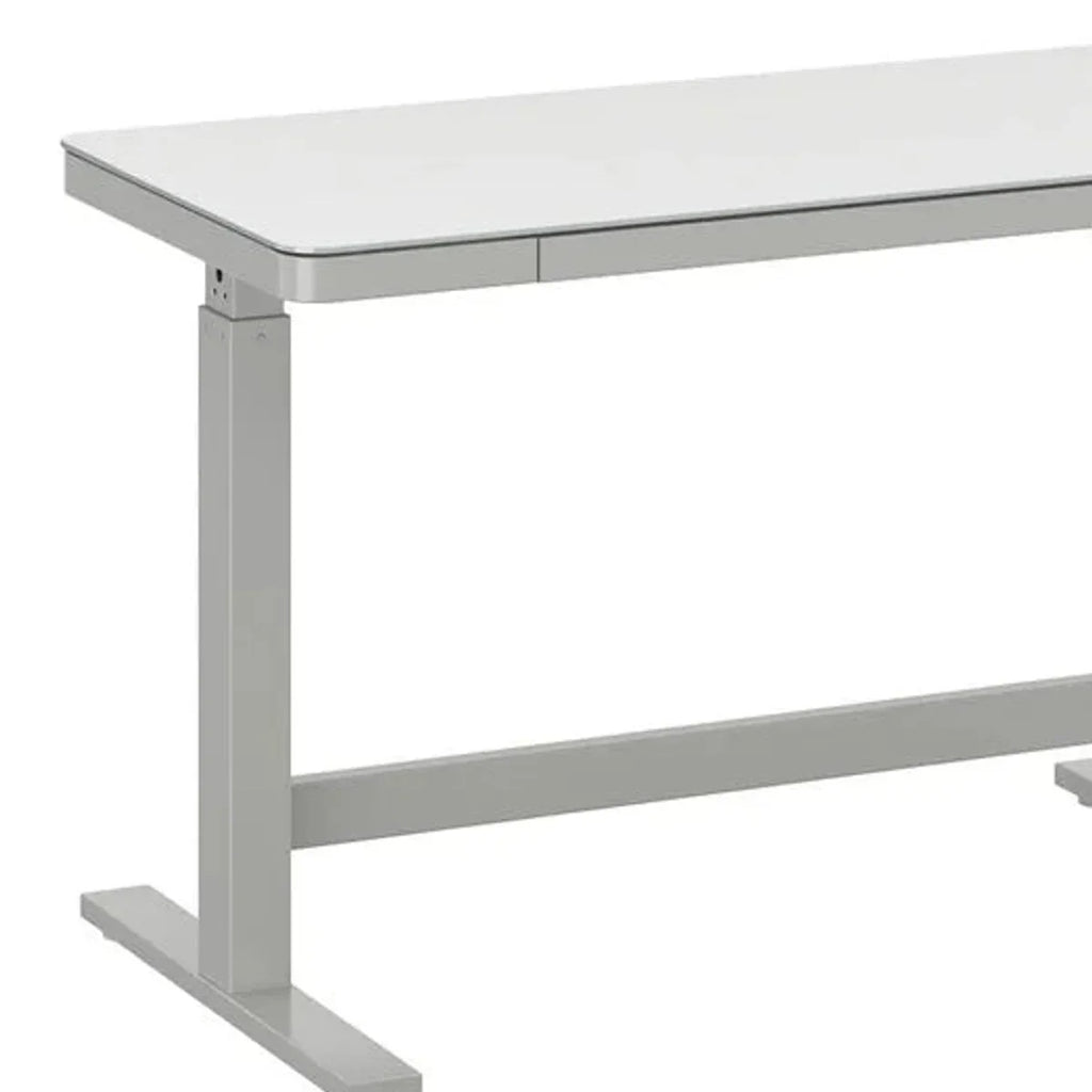 Tresanti Tessa 119.4 cm (47 in.) Adjustable Height Desk with LED Lighting, White